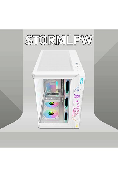 gameagle Storm 7 Argb Fanlı Oyuncu Pc Kasası 850W 80+ Plus Bronz Power'lı Sıvı Soğutmalı (Beyaz)