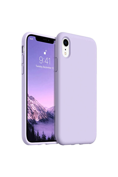 Marselit iphone XR Uyumlu Premium Lansman Liquid Silikon Kılıf İçi Kadife-Lila