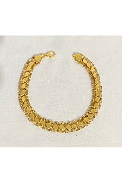 Lora Kuyumculuk Geniş Pullu Altın Bileklik