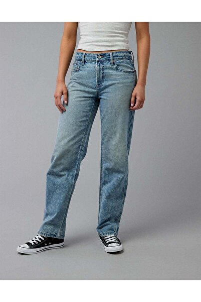 AMERICAN EAGLE بنطلون جينز AE Strigid Bandana منخفض الارتفاع لصديقك السابق