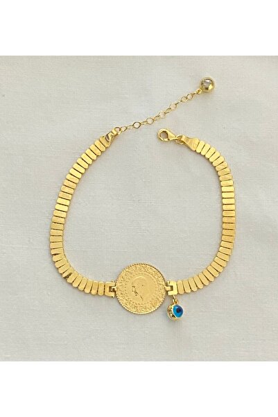 Lora Kuyumculuk İtalyan Pullu Zincirli 22 Ayar Çeyrekli Bileklik