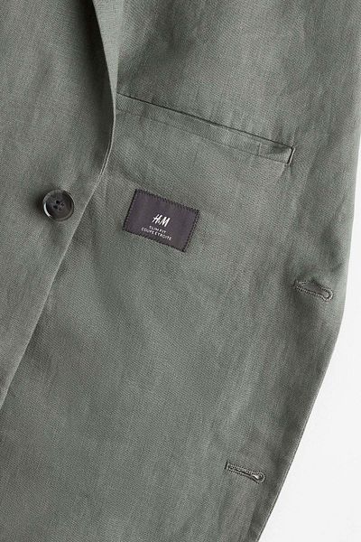 H&M Linen Jacket Slim Fit