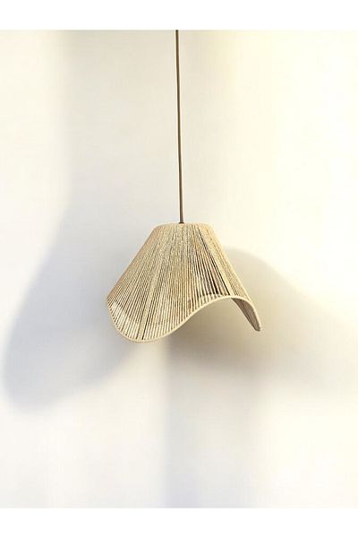 KorFam Wicker Handmade Bohemian Asymmetrical Shaped Rustic Chandelier