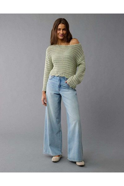 AMERICAN EAGLE سترة AE Ballet Neck المفتوحة
