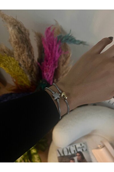 SHINELUC الصلب الفضة حجر النجمة سحر سوار