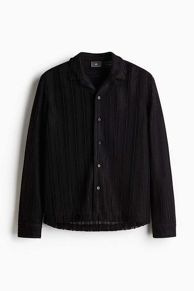 H&M Regular Fit Hole-knit resort shirt