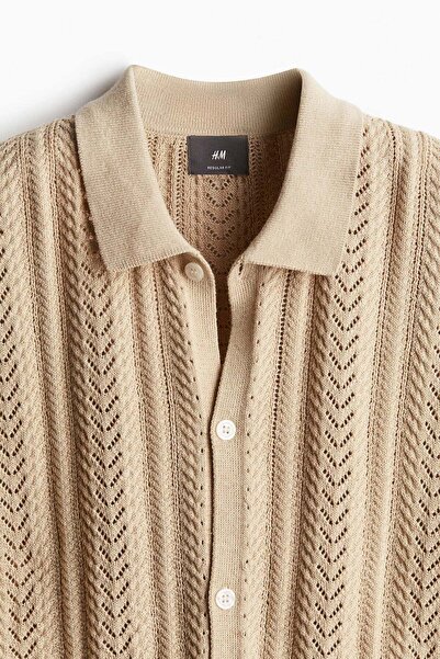 H&M Regular Fit Pointelle-knit shirt