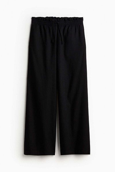 H&M Linen-blend pull-on trousers