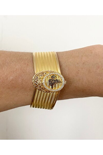 Lora Kuyumculuk Tuğralı Hasır Altın Kelepçe