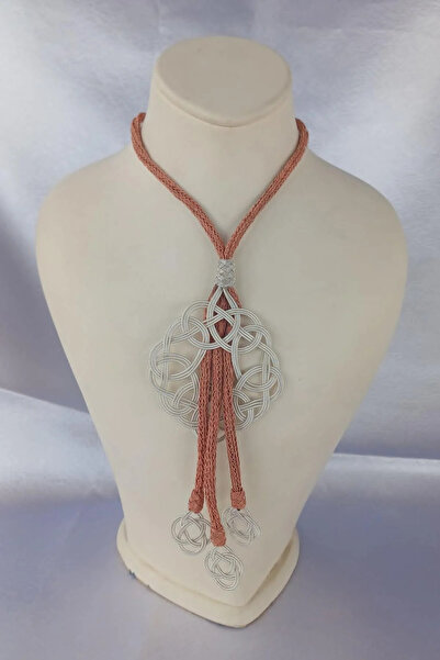 Mor MorKalem Kazaziye Aşk Düğümü 61 cm Kahve Bakır Kolye