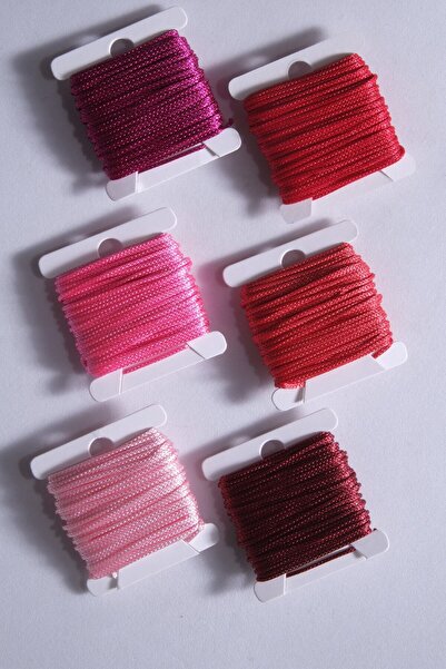 Eskişehir hobi sanat Colier cu brățară din macrame de 5 metri, 6 culori - Design subțire de frânghie de parașută, împletit în păr (TOTAL 30 de metri)