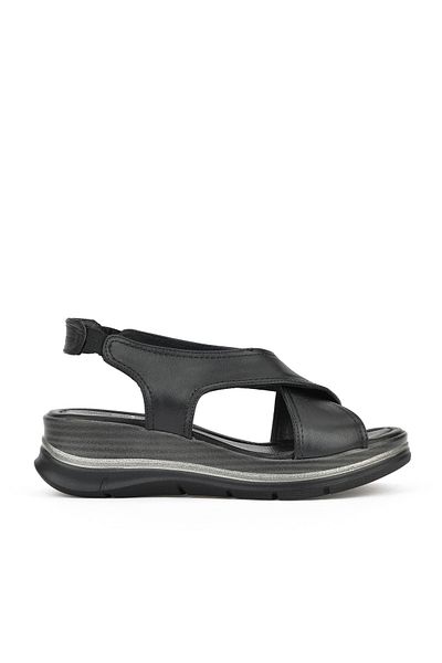 Ziya Sandale de damă din piele naturală - toc pană, negru 1511020 Z2562