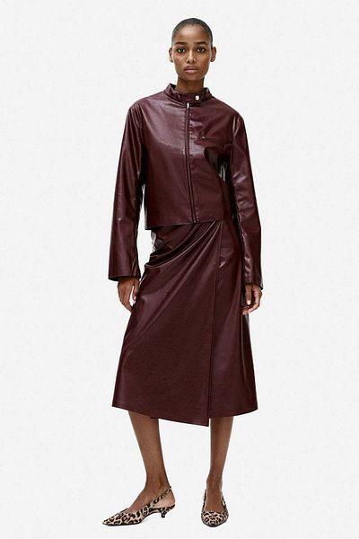 H&M Coated wrap skirt