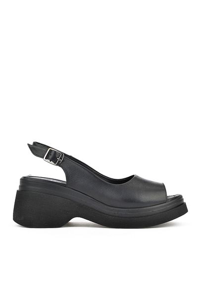 Ziya Sandale cu toc pentru femei din piele naturală - 151992 Z64003 Negru
