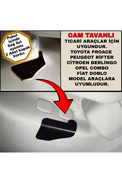 BİRRDESİGN Proace City, Berlingo, Rifter, Doblo, Opel Combo Cam Tavanlı Ticar...
