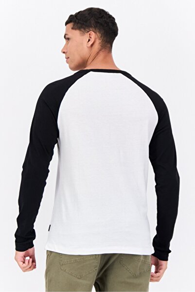 French Connection Men Crew Neck Long Sleeves Brand Logo T-Shirt, White