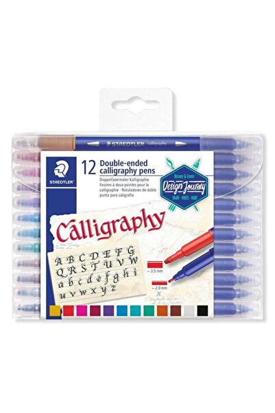 Staedtler 3005 قلم خطاطة ذو وجهين 12 قطعة