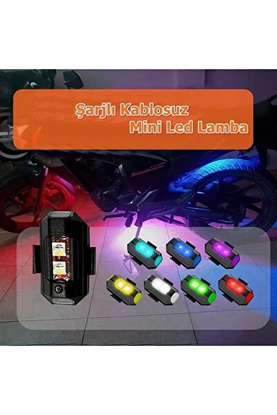 SENDEM 7 Renkli Rgb Led Motosiklet Uyarı Kaza Önleyici Mini Pilli Sinyal Led Drone Led