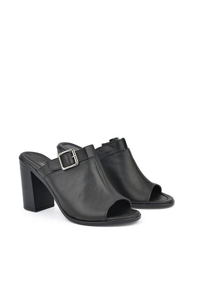 Ziya Papuci de damă din piele naturală cu toc - negru 1511020 Z1703
