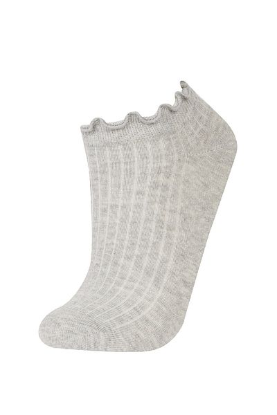 DeFacto 5-teilige Baumwoll-Booties-Socken mit Rüschen für Damen E2163axns