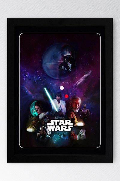 Saturn Pictură înrămată Star Wars - Poster de film Space Wars Nostalgia