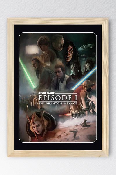 Saturn Star Wars 1 Framed Painting - Space Wars Old Nostalgia Fim Poster Painting