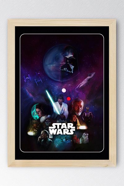 Saturn Pictură înrămată Star Wars - Poster de film Space Wars Nostalgia