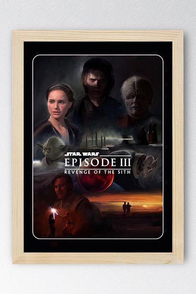 Saturn Pictură cu 3 rame Star Wars - Space Wars Old Nostalgia Fim Poster Painting