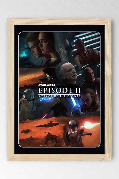 Saturn Pictură în 2 rame Star Wars - Space Wars Old Nostalgia Fim Poster Pictură