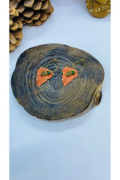 Porsuk Alternatif أقراط نسائية مصنوعة يدويًا من أوراق الأرز العرقية المطلية ب...