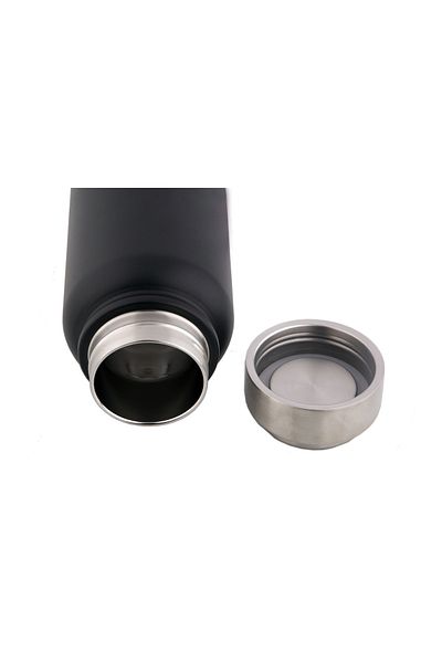 ALSAIF Coffee And Tea Vaccum Flask Steel In Black / Leak-proof And Keeps Drinks Hot 0.6 Liter