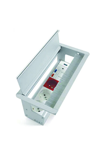 EDX MASAÜSTÜ GÖMÜLÜ TİP PRİZ SİSTEMLERİ - DERİN KASA 2 ŞEBEKE PRİZ, 1 UPS PRİZ, 2 DATA