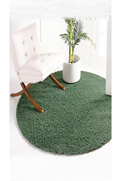 EUROBANO Çağla Soft Shaggy Yumuşak Kaymaz Tabanlı Daire Yıkanabilir Halı