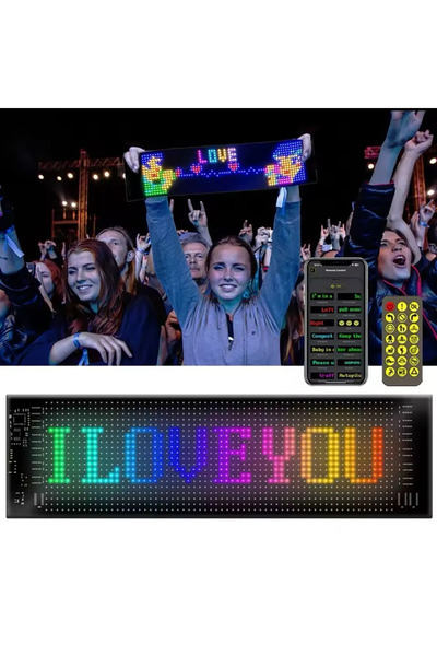 Nice For You Led Panel 92 Cm Yazı Yazan Telefon Kontrollü Led Ekran Kamyon Otobüs Iş ,araba Cam Duvar Reflektör