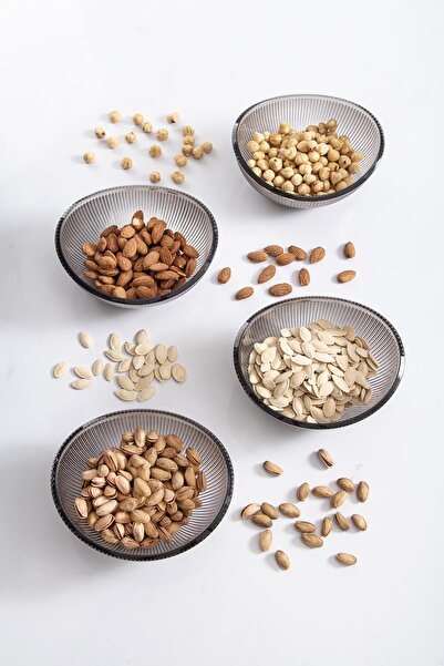 EWs Acrylic Baroque Smoked Oval 4-Piece Small Bowl Set & Snack Bowl & Presentation & Catering (Not Glass)