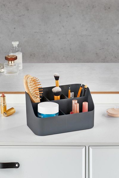EWs Smoked Makeup Box - Cosmetic Organizer, Multi-Purpose Box