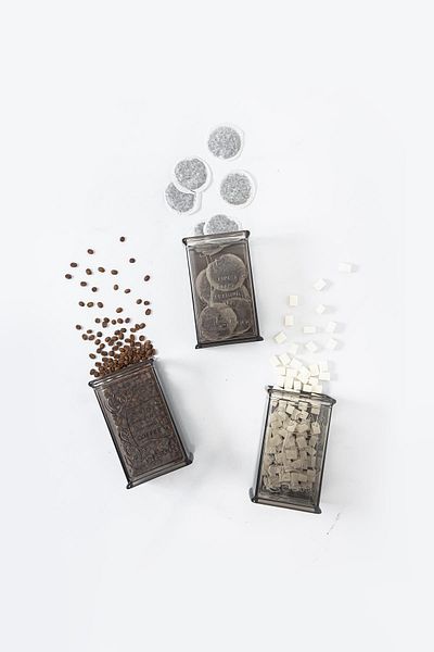 EWs 500 Ml Acrylic Smoked Sugar Coffee Tea Jar - Vacuum Lid