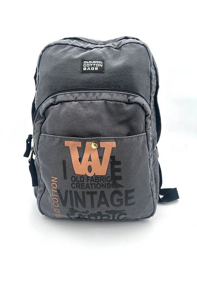 Old Cotton Unisex Casual Backpack - Σχολείο, Ταξίδια, Laptop, Αθλητισμός, Καθημερινή χρήση - Βαμβακερό καμβά