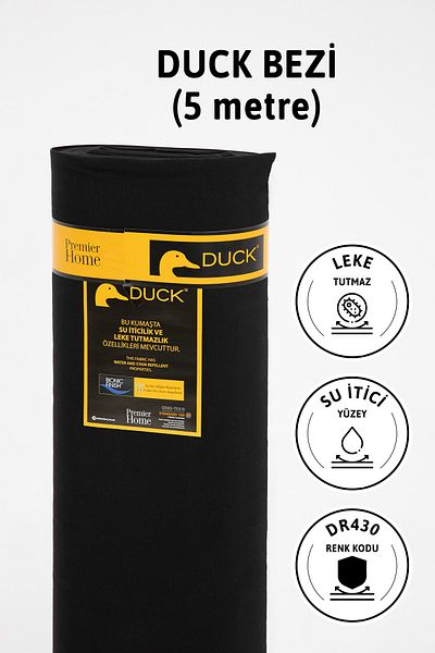 FAVORA Premier Meter Duck Linen Fabric Water Repellent Cloth 5 Meters Dr430 - Black