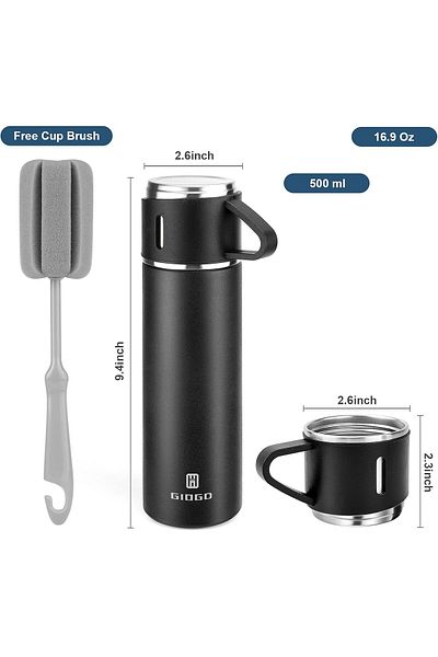 AWH Stainless Steel Vacuum Insulated Bottle w/ Cup for Coffee Hot drink and Cold drink water flask
