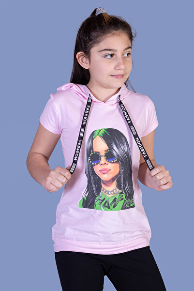 Toontoy Μπλουζάκι Billie Eilish με τύπωμα για κορίτσια με κουκούλα