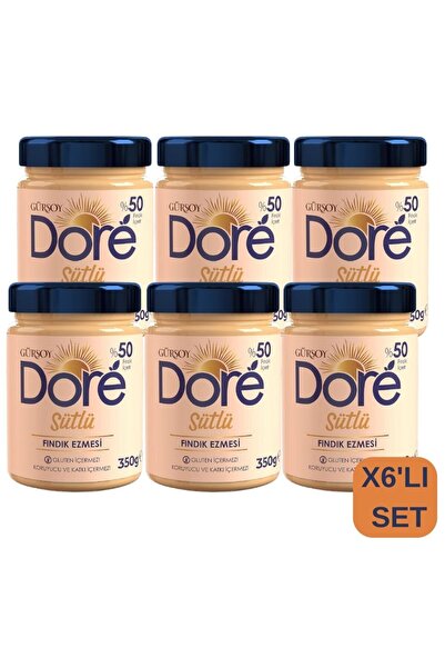 Gürsoy Dore Sütlü Fındık Ezmesi %50 Fındık 350 GR X 6 Adet Cam Kavanoz