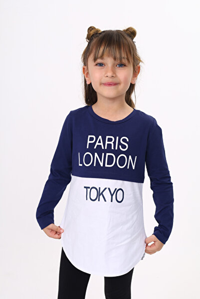 Toontoy Fată Paris London cu imprimeu tricou