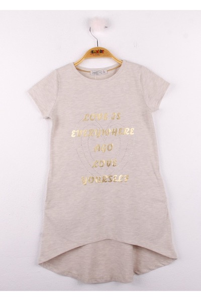 Toontoy Φόρεμα για κορίτσια με γυαλιστερή γραφή με τύπωμα