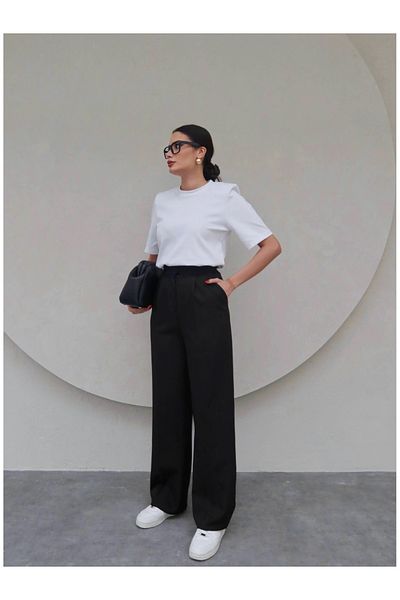 ESRAHELVACI Black Hooked Palazzo Trousers
