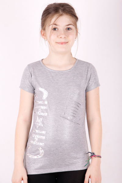 Toontoy Μπλουζάκι για κορίτσια Yıldız με τύπωμα - Λεπτομέρεια κομμένη τσέπη