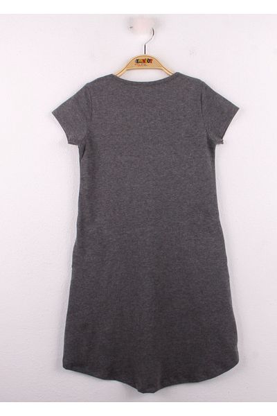 Toontoy Girl's Shiny Text Printed Dress