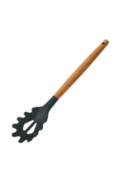 morponi Anthracite Bamboo Handle Silicone Spaghetti Spoon - 1 Piece