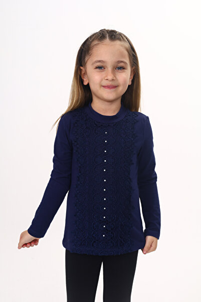 Toontoy Tricou școlar din dantelă pentru fete