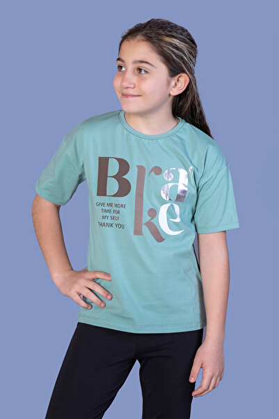 Toontoy تي شيرت بناتي مطبوع عليه نص